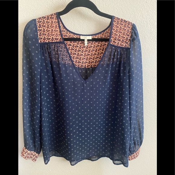 Joie Peasant style Sheer Blouse size S - Picture 1 of 4